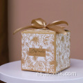Caja de regalos empaquetado papel cartón de boda Candy personalizado